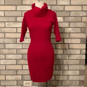 red sweater dress large Derek heart